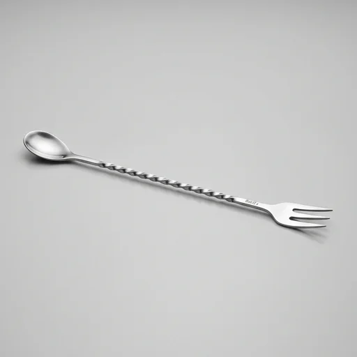 Barfly Bar Spoon with Trident End view 2