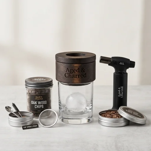 Aged & Charred Whiskey Smoker Kit with Wood Chips